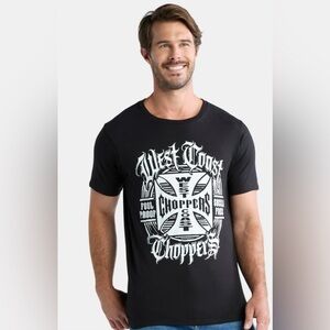 West Coast Choppers "Fool Proof Sucka Free" black graphic logo tee XL biker-core